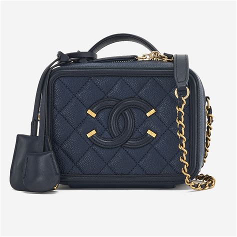 blue chanel vanity case|chanel vanity bag 2020.